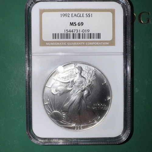 1992 American Silver Eagle MS69 NGC Graded Brown Label