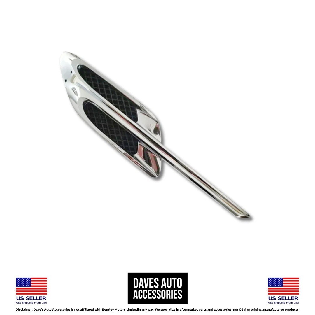 2016–2018 Bentley Continental GT GTC Left Fender Vent Trim Chrome