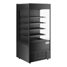 35 3/8" Black Extra Deep Vertical Open Air Merchandiser with LED Lighting - 115V
