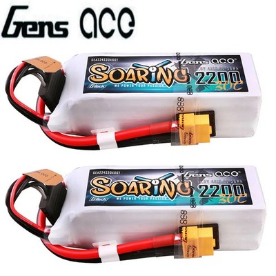 2X Gens Ace G-Tech 2200mAh 14.8V 30C 4S Lipo Akku XT60 Stecker Für RC Model New