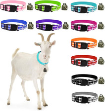 10 Pack Reflective Goat Collar with Crisp Bells,Adjustable Nylon Sheep Collar wi