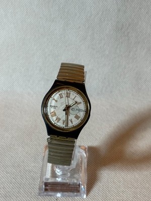 Swatch Uhr Vintage Herren Damen blau mit Datum Stahlband