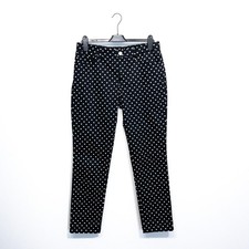 Lauren Ralph Lauren Black White Polka Dot Slim Fit Denim Jeans - Size 12 US 8
