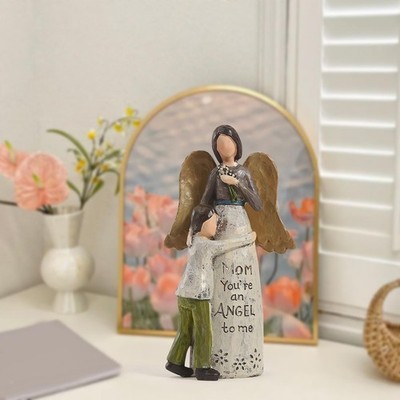 Mutter-Engel- und Kind-Figur, Schreibtisch-Dekoration, dekorative handbemalte