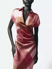 ZARA NEW ❕❕NWT  GEOMETRIC PRINT SATIN SIZE MEDIUM | DRESS |REF :2625/188