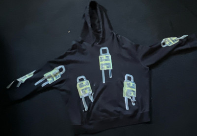 Givenchy Black Pullover Hoodie Yellow Graphic Print Long Sleeve Women/men Casual