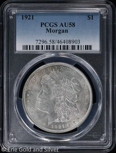 1921-P $1 Morgan Silver Dollar PCGS AU 58