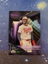 Byron Buxton 2026 Topps Chrome Black #109 Purple Wave Refractor /75 Twins