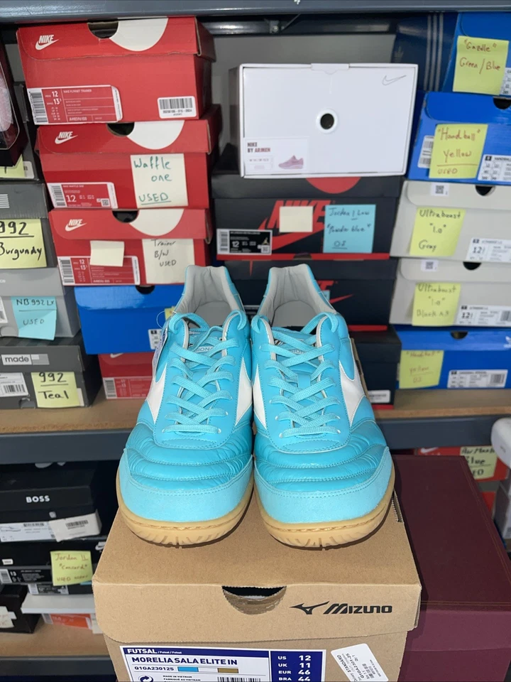 DS MIZUNO MORELIA SALA ELITE INTERIOR TALLA 12 AZUL EE. UU. Foto 2 de 4