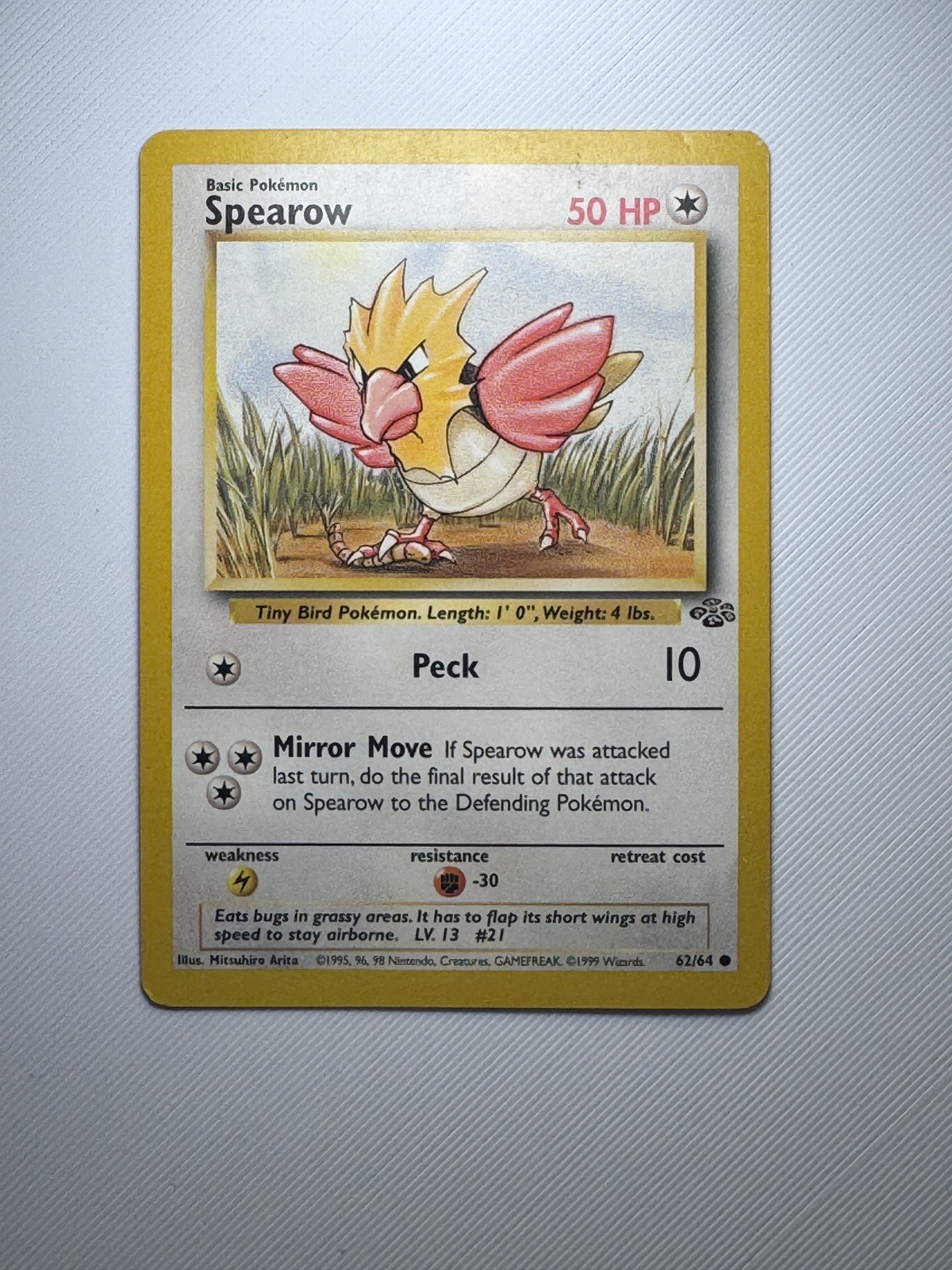 SPEAROW 1999 Pokemon Jungle Set  Common POKÉMON 62/64 (MP)