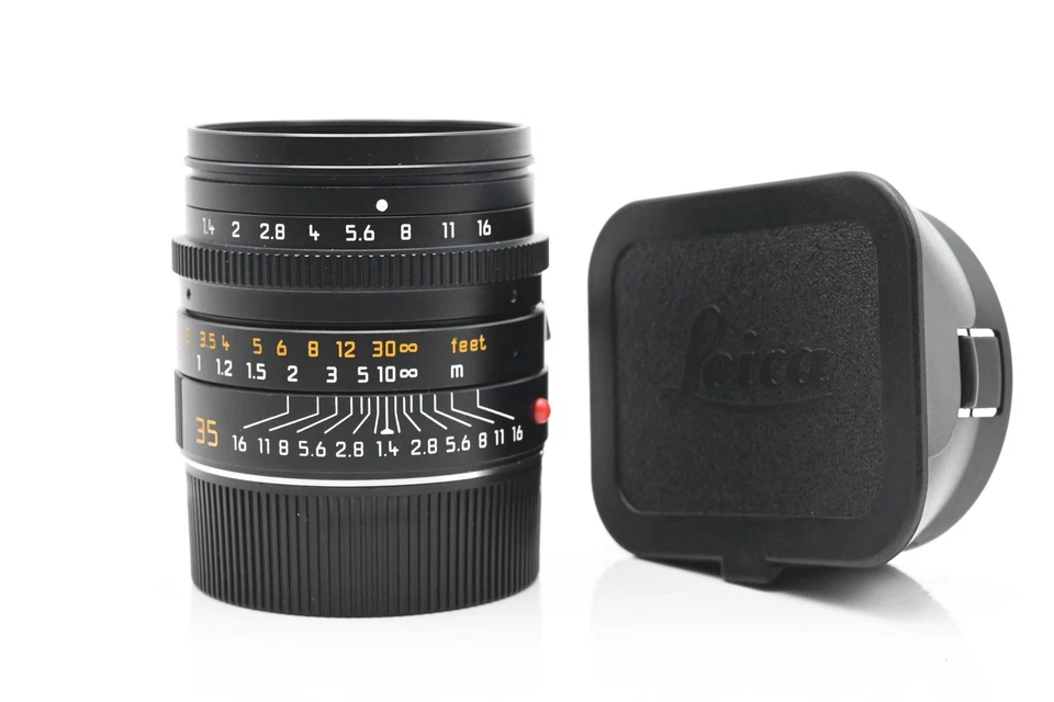 Leica 11874 35mm f1.4 Summilux-M ASPH Lens w/ 12588 Lens Hood #224