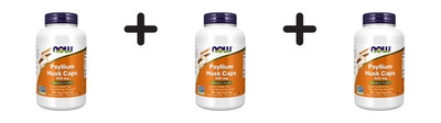 3 x Now Foods Psyllium Husk Caps 500mg (200 vcaps) (107,75 EUR/kg)