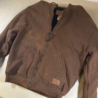 C.E. Schmidt Workwear Full Zip Hooded Fleece Hoodie Men's M Brown Lined