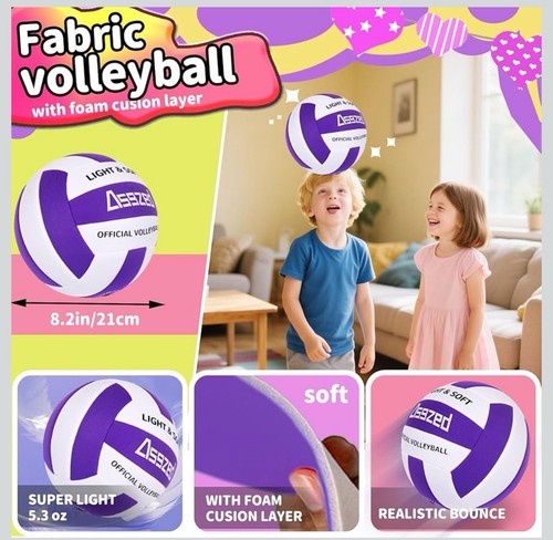 Soft Volleyball for Indoor Practice-Super Soft & Silent Fabric Indoor Volleyball - 第 3/3 張圖片