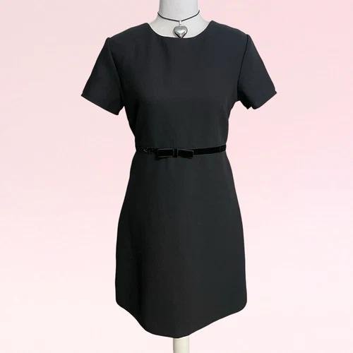 VETEMENTS abito corpcore vintage anni 90 y2k 00s nero velluto fiocco stravagante preppy goth grunge 8