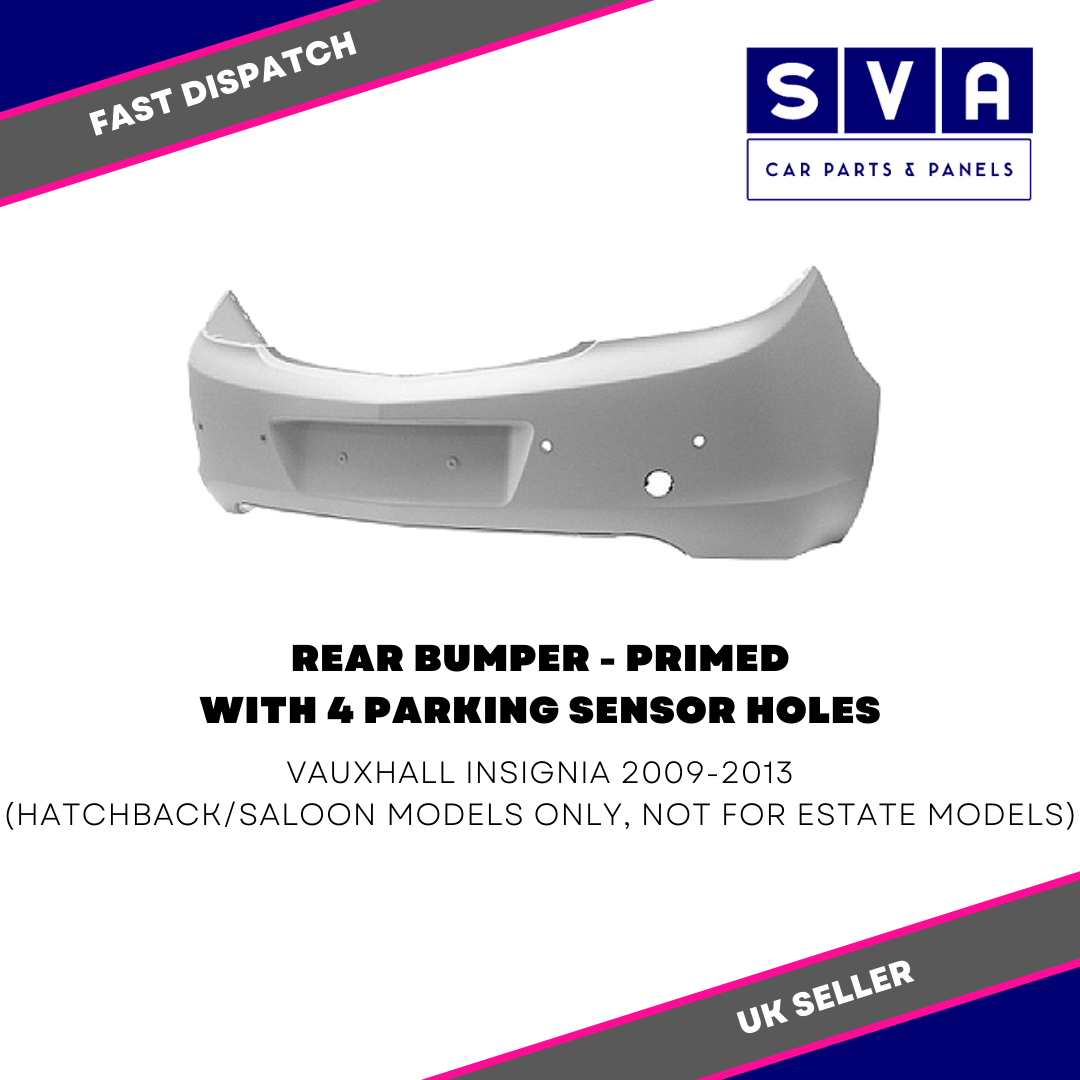 Vauxhall Insignia 2009-2013 Rear Bumper Primed + 4 Pdc Holes Insurance Approved