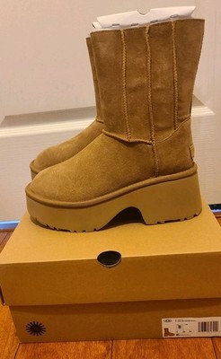 UGG Classic Women's Twin Seam New Heights Suede Platform Boots Sz 8 New In Box