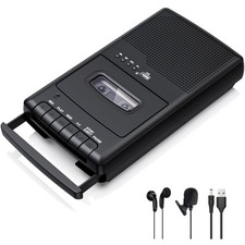 Portable Tape USB Player with Stand-Alone Mic, Cassette Players Recorder, Cas...