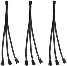 3 Pack Computer PC PWM Fan Splitter Cable 1 to 3 4 Pin 3 Pin