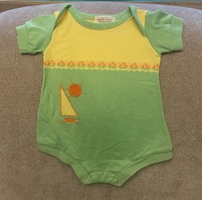 VINTAGE  HEALTHTEX  UNISEX GREEN/ YELLOW SUNSUIT NWOT SIZE 3 MOS.