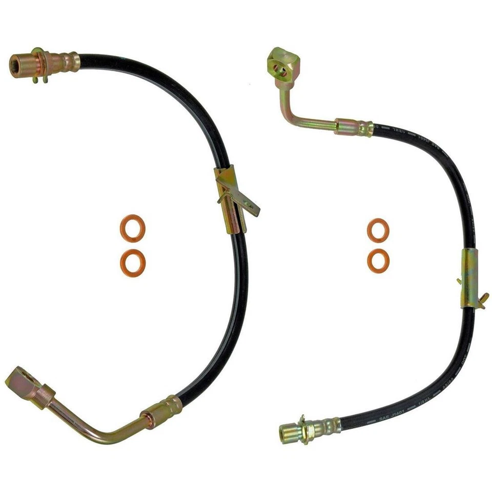 Kit dianteiro mangueira de freio hidráulica 2x para Chevrolet S10 1991-1993 4WD - Imagem 2 de 4