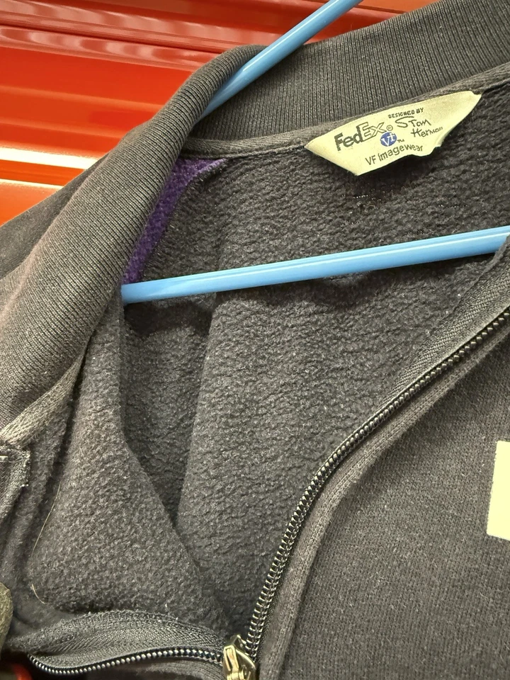 FedEx Uniform Shirt Pullover XL VF Imagewear Tom Herman Purple Black - Image 4 of 4