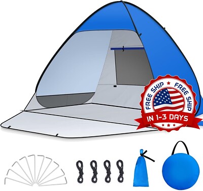 Tenda Da Campeggio Pop-up 4 Stagioni Per 4 Persone – Impermeabile, Antivento, Doppio Strato – Per Spiaggia E Hiking