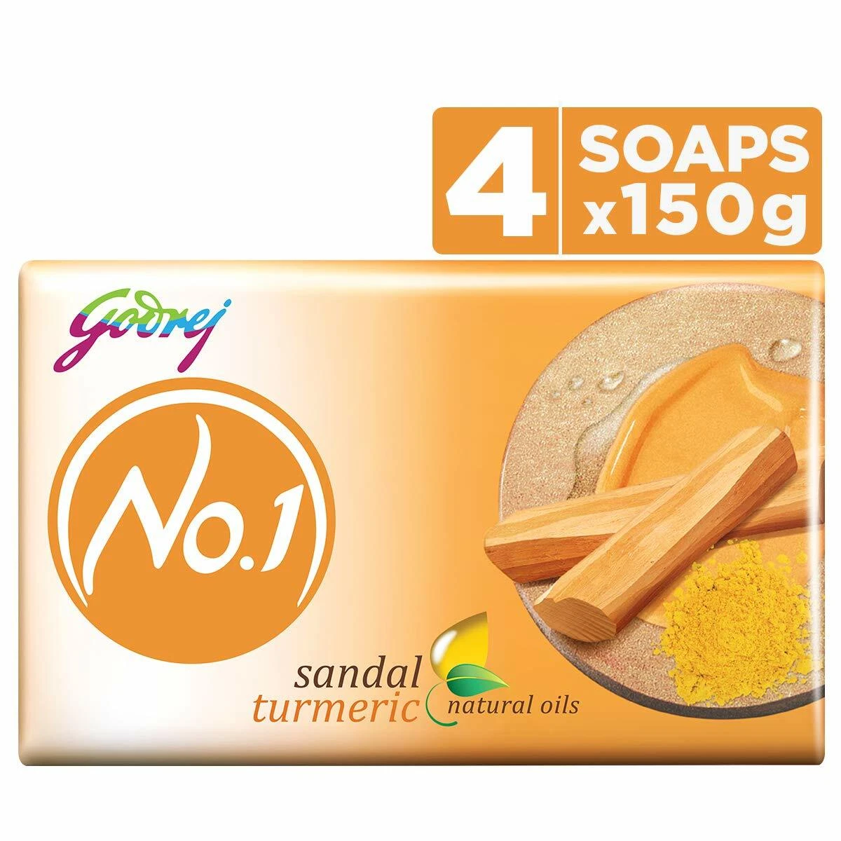 Godrej No. 1 Bathing Soap Sandal Turmeric Grade 1 Soap 150gm