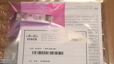 New Sealed Cisco SFP-10G-SR SFP+ MMF 10GBase-SR 850nm Transceiver Module
