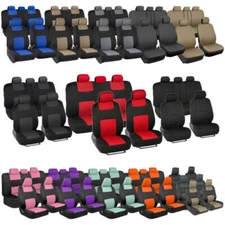 Car Seat Covers Full Set or 2pc Auto Protection for Car Truck SUV Van, 12 Colors