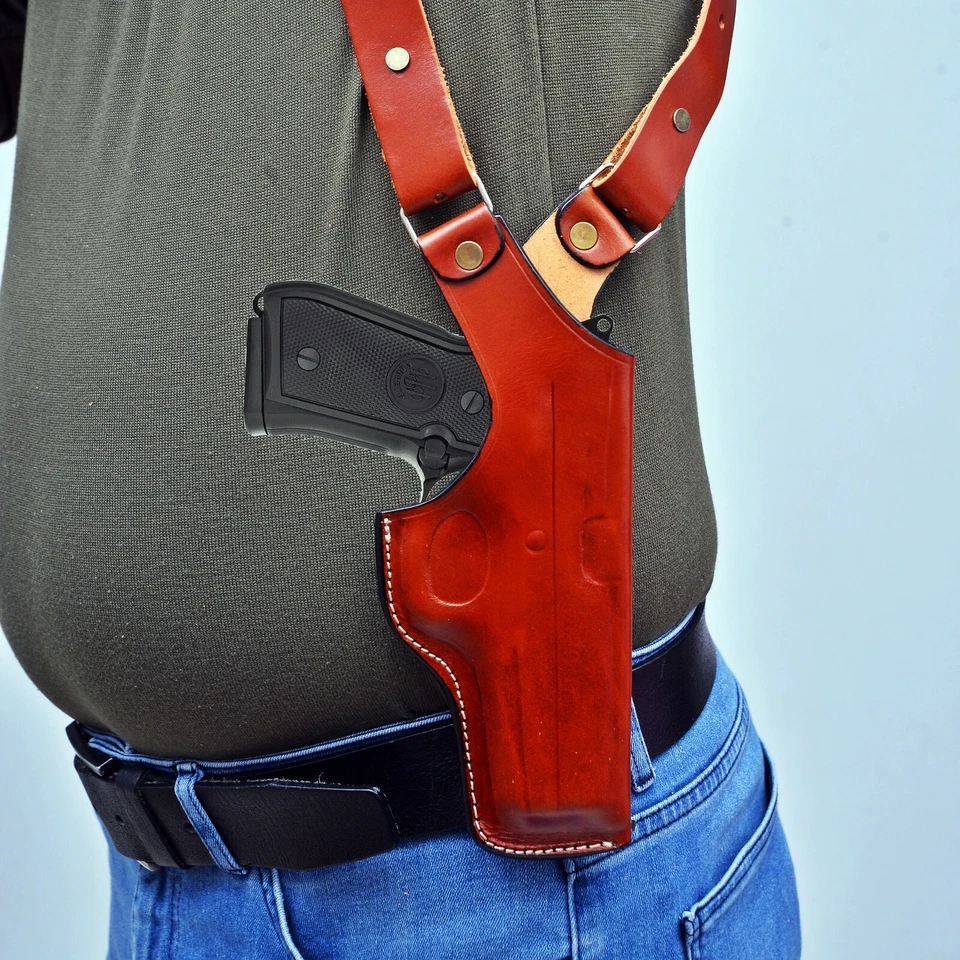 Leather Shoulder Holster Fits Beretta 92FS, F92, 92X, 92G, 96, M9, Px4, Mod 70 - Image 3 of 4