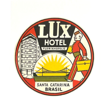 Luggage Label Repro Sticker Exotic Travel LUX Hotel Santa Catarina Brasil