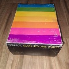 Vintage Polaroid Model 420 Land Camera with Original Box - Untested, Sold As-Is