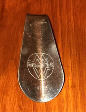 F5 VINTAGE SHOEHORN metal Montgomery ward store chrome advertising 4728