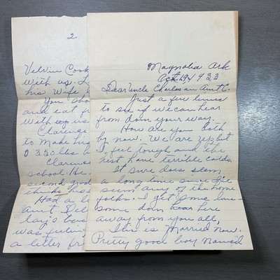 19 Oct 1933 Hand Written Letter Magnolia Arkansas B17