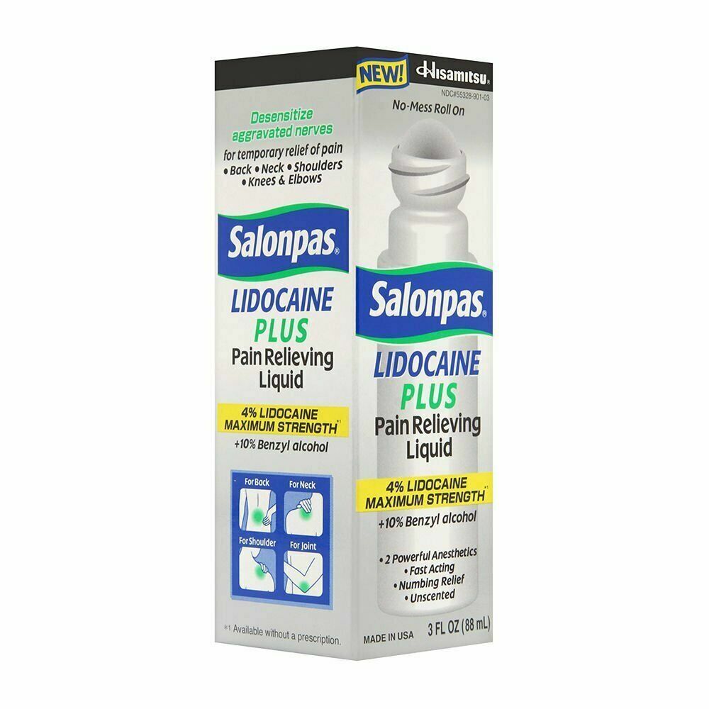 Salonpas Maximum Strength Pain Relieving Liquid Roll On Fast Acting 3oz Exp 9/23