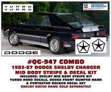Sp Qg-947 Combo 1983-1987 Dodge Shelby Charger Side Stripe Decals - Licensed Sp Qg-947 Combo 1983-1987 Dodge Shelby Charger Side Stripe Decals - Licensed