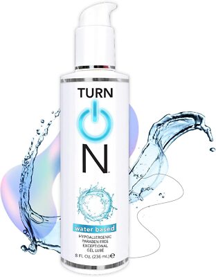 Turn on Water Based Sex Lube 8 Ounce Premium Personal Lubricant Long Lasting Gel