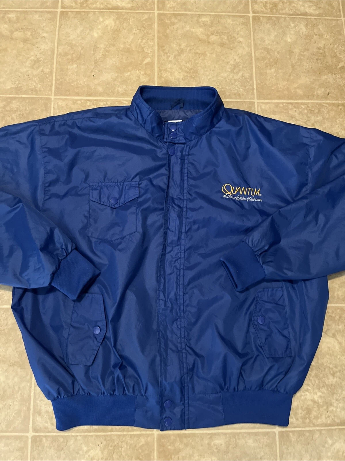 VTG Zebco Quantum Motorguide Men’s XL Blue Softshell Blue Fishing Jacket