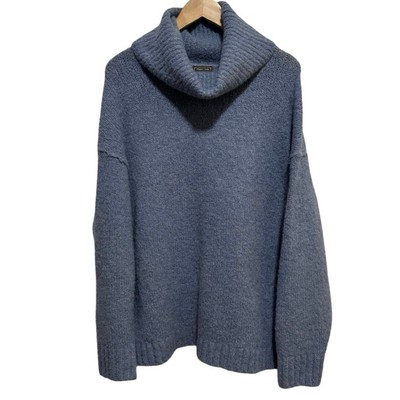 J Crew Point Sur Turtleneck Sweater Womens blue Wool Alpaca Blend soft pullover