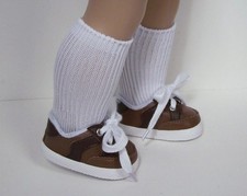 2-Tone BROWN Sporty-Sport Tennis Doll Shoes For 18 American Girl  Logan Debs 