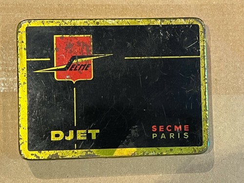 dose Blechdose Djet Secme Paris tabak tobacco box chewing Genuine Old tin can - Bild 1 von 8