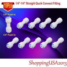 10 Pc 1/4"-1/4" Quick Connect Straight Fitting Connector Push In Under-sink