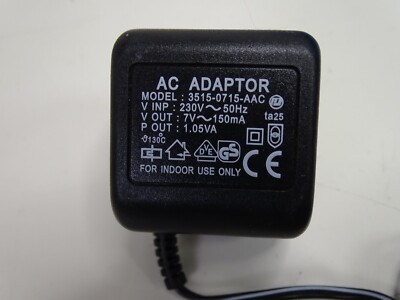 DVE AC Adapter 3515-0715-AAC   7V   150mA  #65