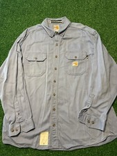 Carhartt FR Flame Fire Resistant Button Shirt Mens Blue Long Sleeve. Size XL