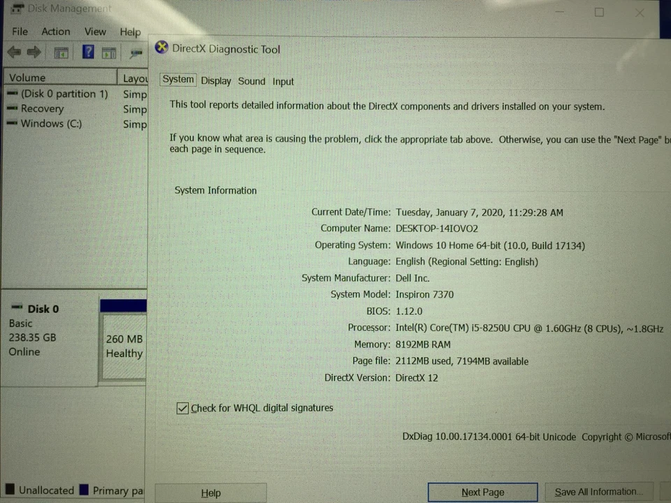 Laptop táctil Dell Inspiron i7370-5593SLV-PUS 13,3"/i5-8250U/8GB/256GB SSD/W10 Foto 3 de 4