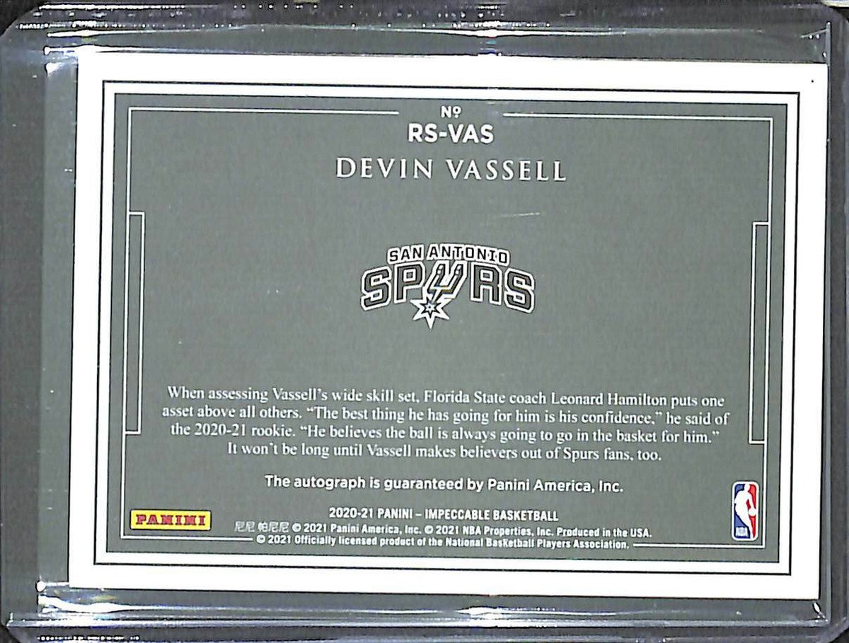 2020-21 Panini Impeccable Basketball Rookie Autograph #RS-VAS