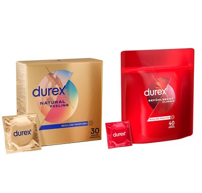 Durex Ausprobier-Set mit Natural Feeling Kondome 30 Stück & Gefühlsecht Classic 