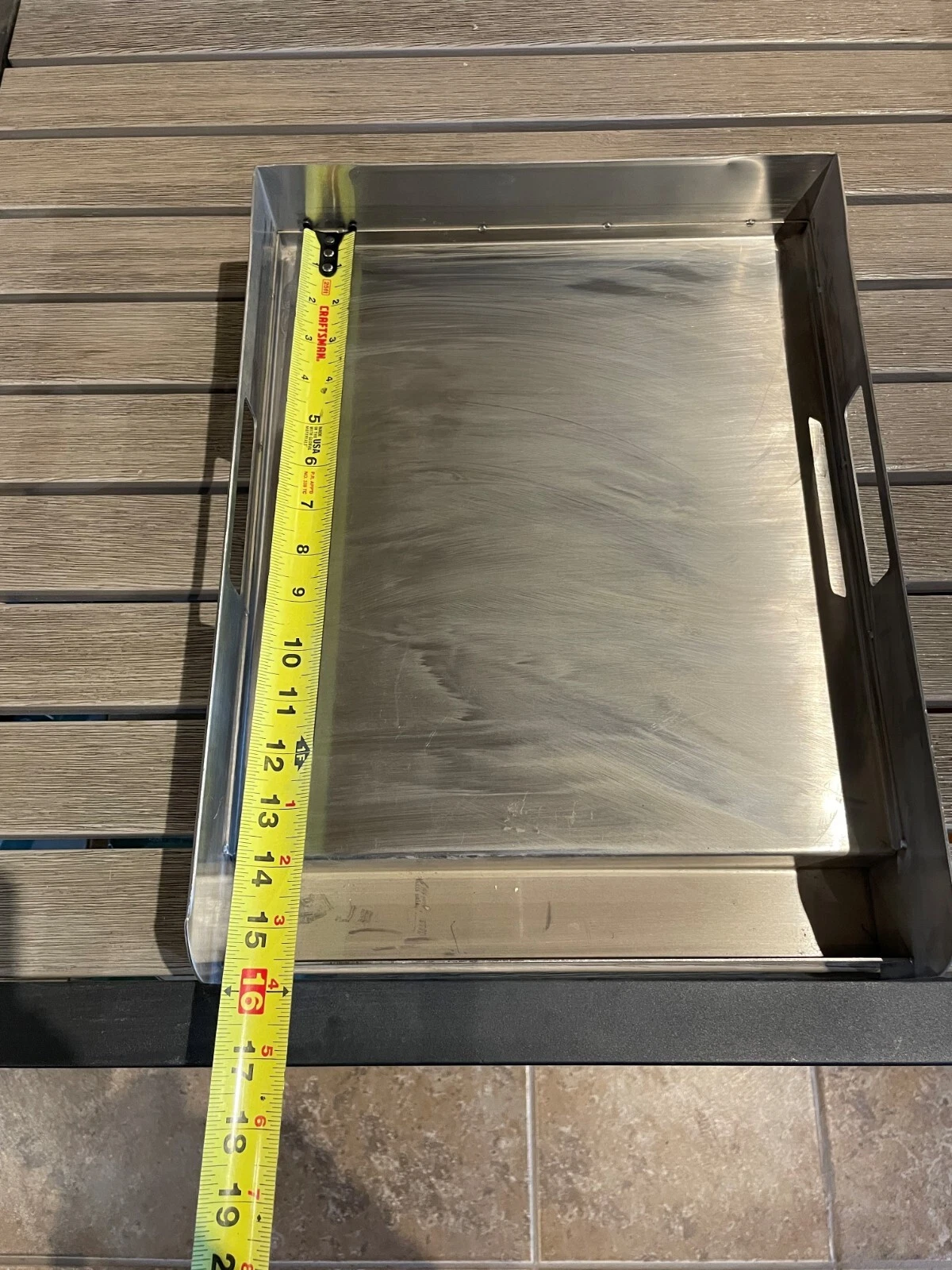 Steel griddle pan for Pellet smoker grill or gas grill