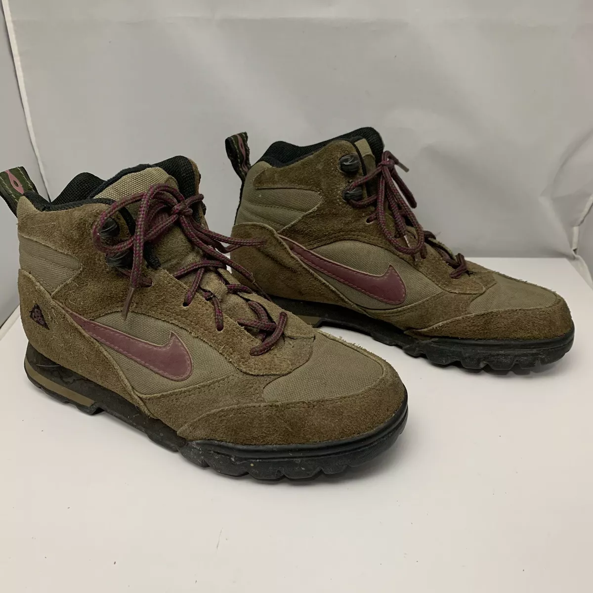 Vintage Nike ACG Hiking Boots Green &amp; Purple Women's Sz 8 | eBay